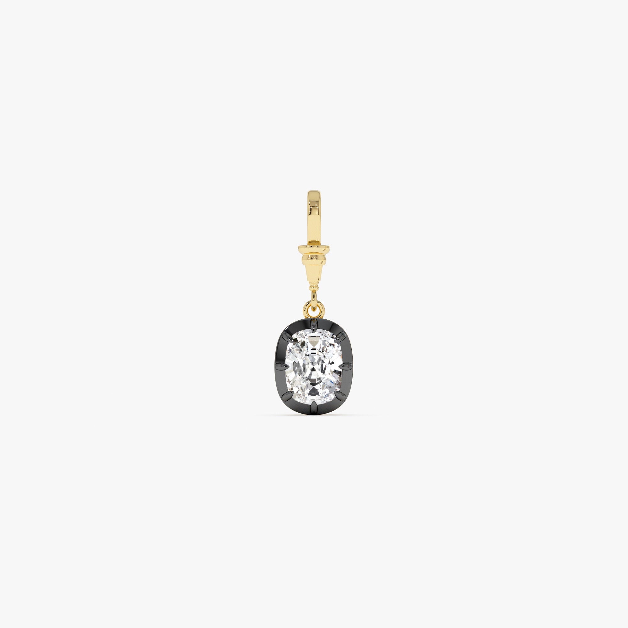 OBFJ0270 - 2 CTW 14K Vintage Inspired Elongated Cushion Cut Lab Grown Diamond Charm - Mabel 4