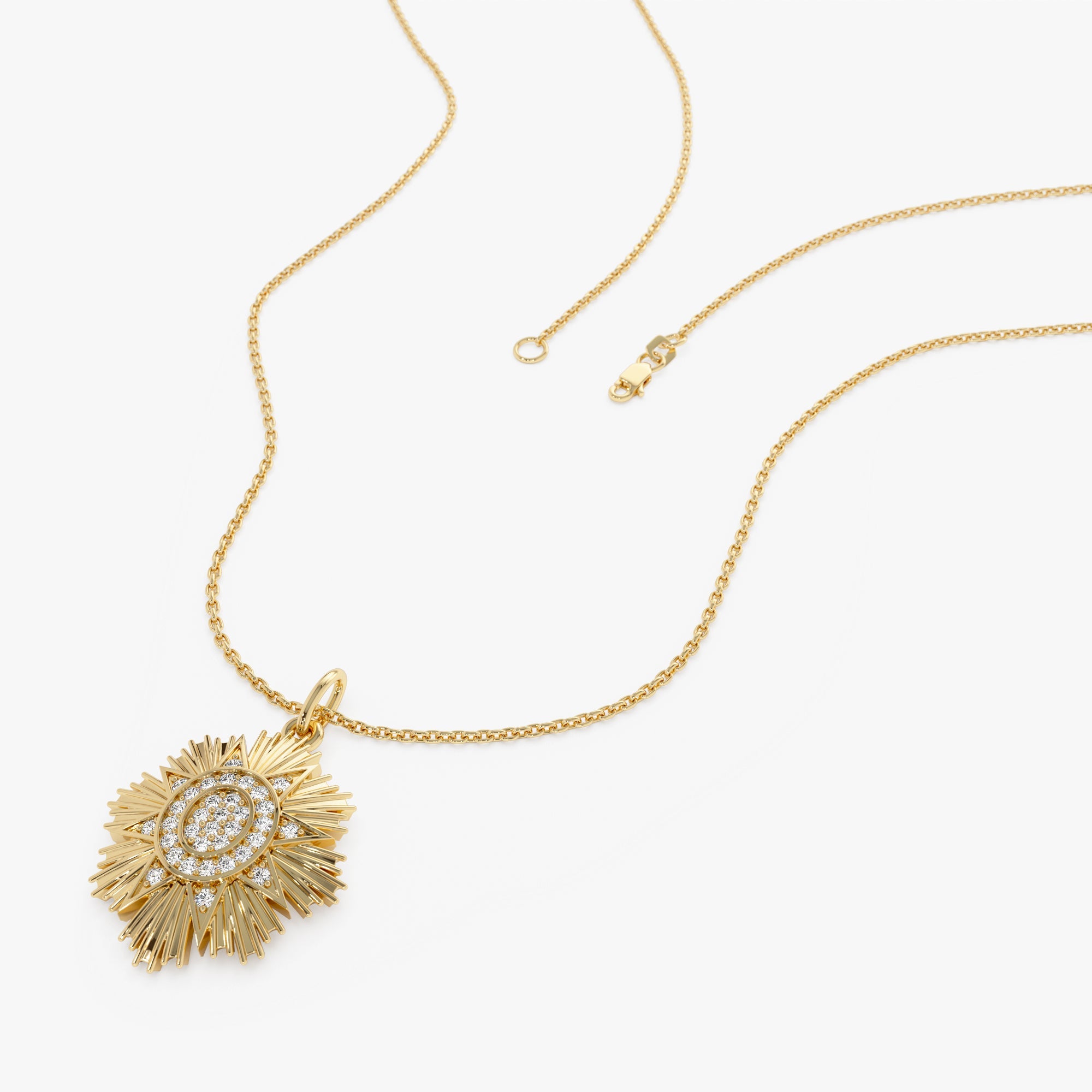 OBFJ0300 - 14k Celestial Diamond Sunburst Charm 3