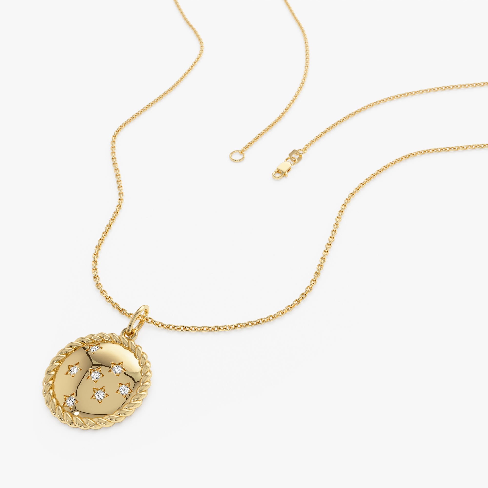 OBFJ0308 - 14k Star Setting Diamond Star Charm 3