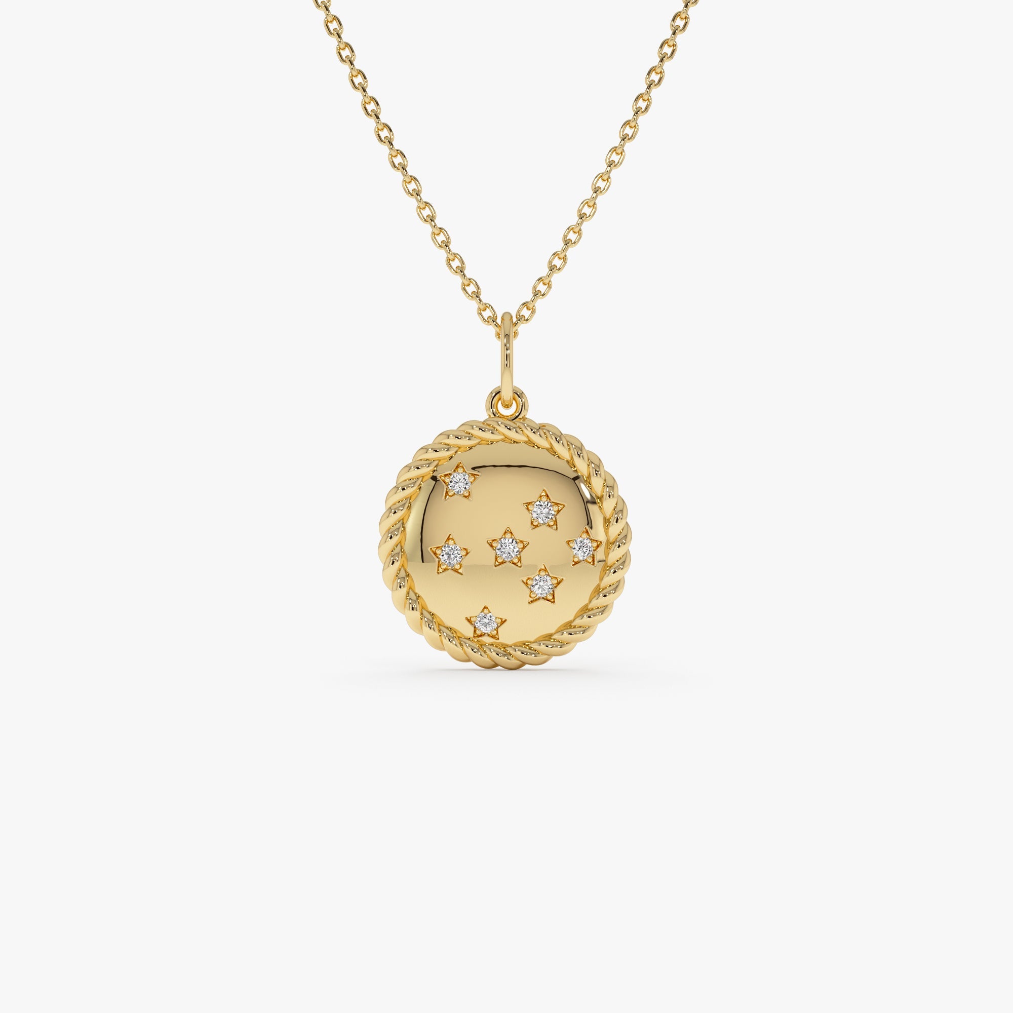 OBFJ0308 - 14k Star Setting Diamond Star Charm 1