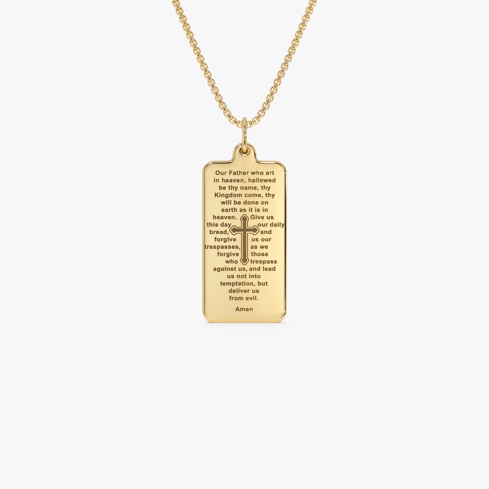 OBFJ0740 - 14K Lord’s Prayer Tag Pendant 1
