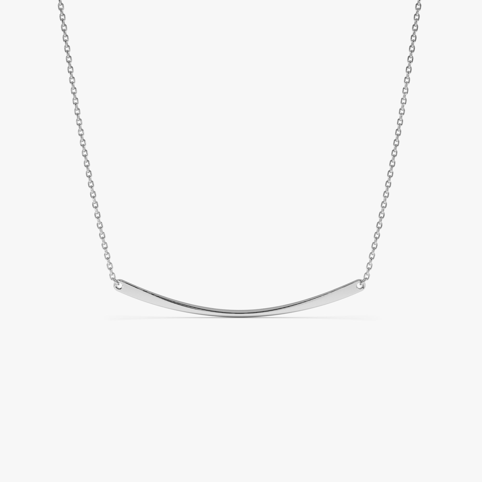 OBFJ0858 - 14k Gold Curved Bar Necklace 6