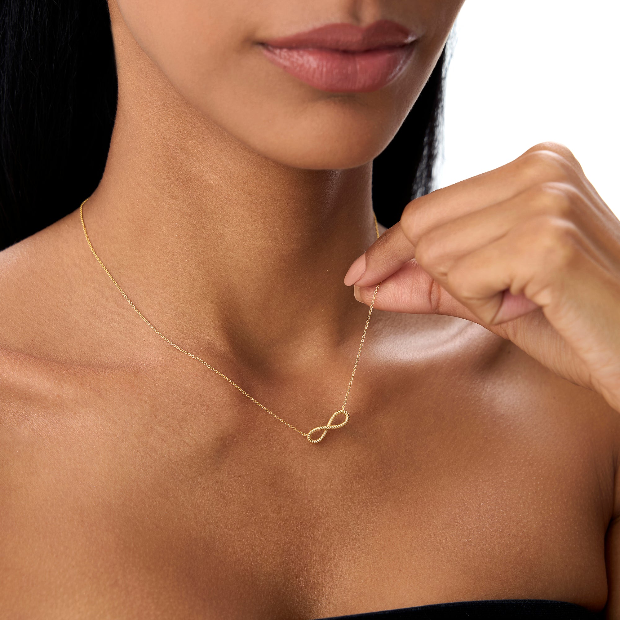 OBFJ0862 - 14k Twist Rope Infinity Necklace 4