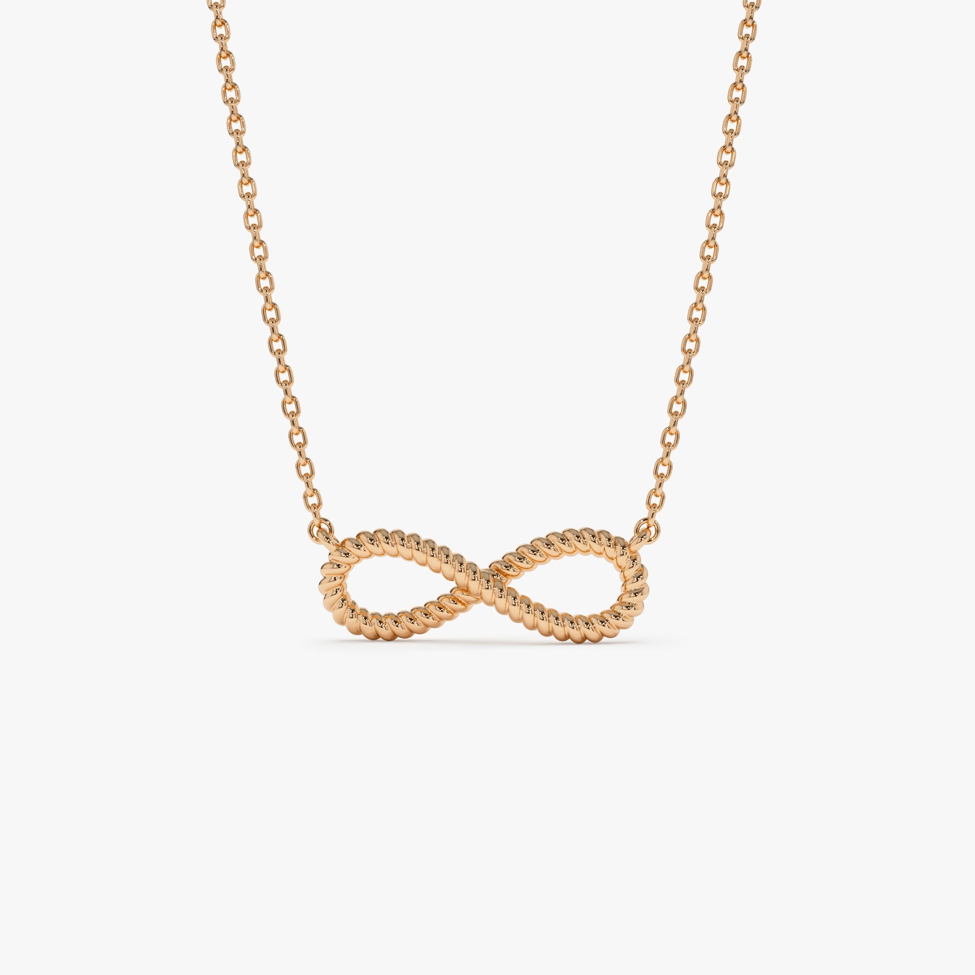 OBFJ0862 - 14k Twist Rope Infinity Necklace 7