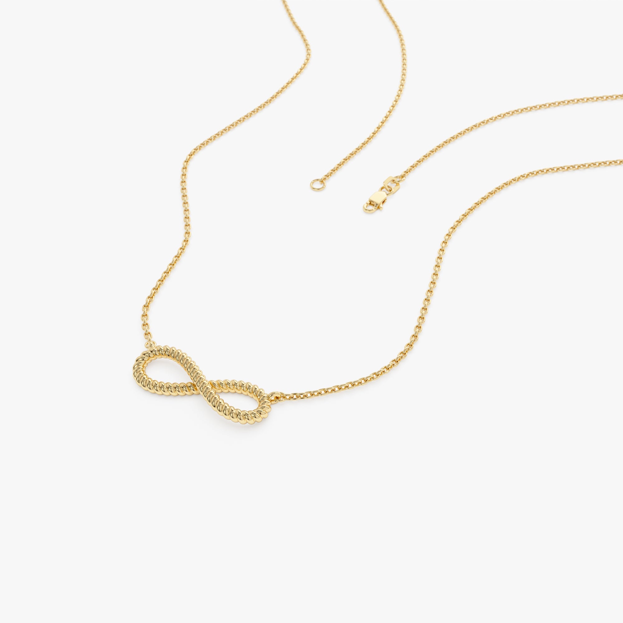 OBFJ0862 - 14k Twist Rope Infinity Necklace 8