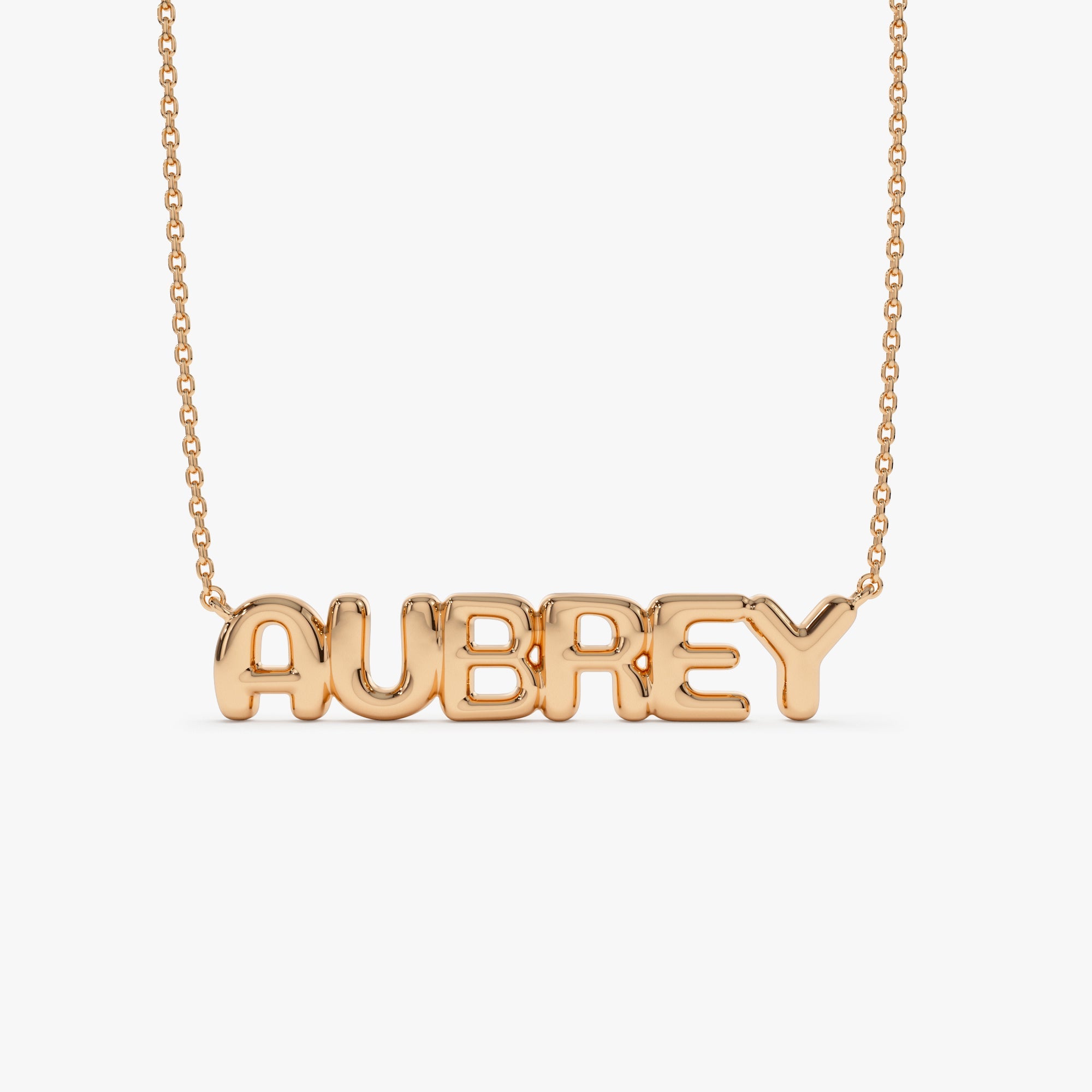 OBFJ0919 - 14K Bubble Name Necklace 5