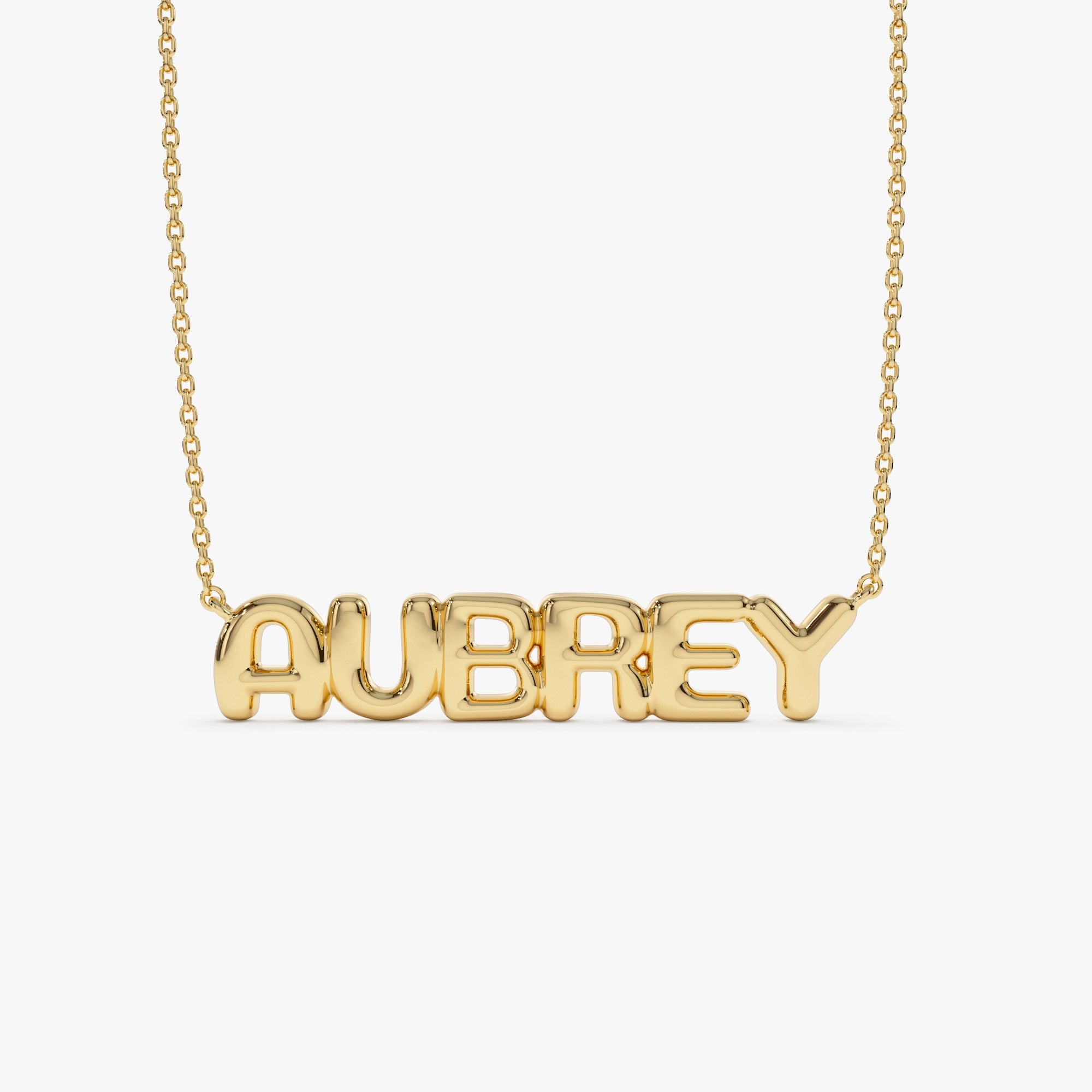 OBFJ0919 - 14K Bubble Name Necklace 1
