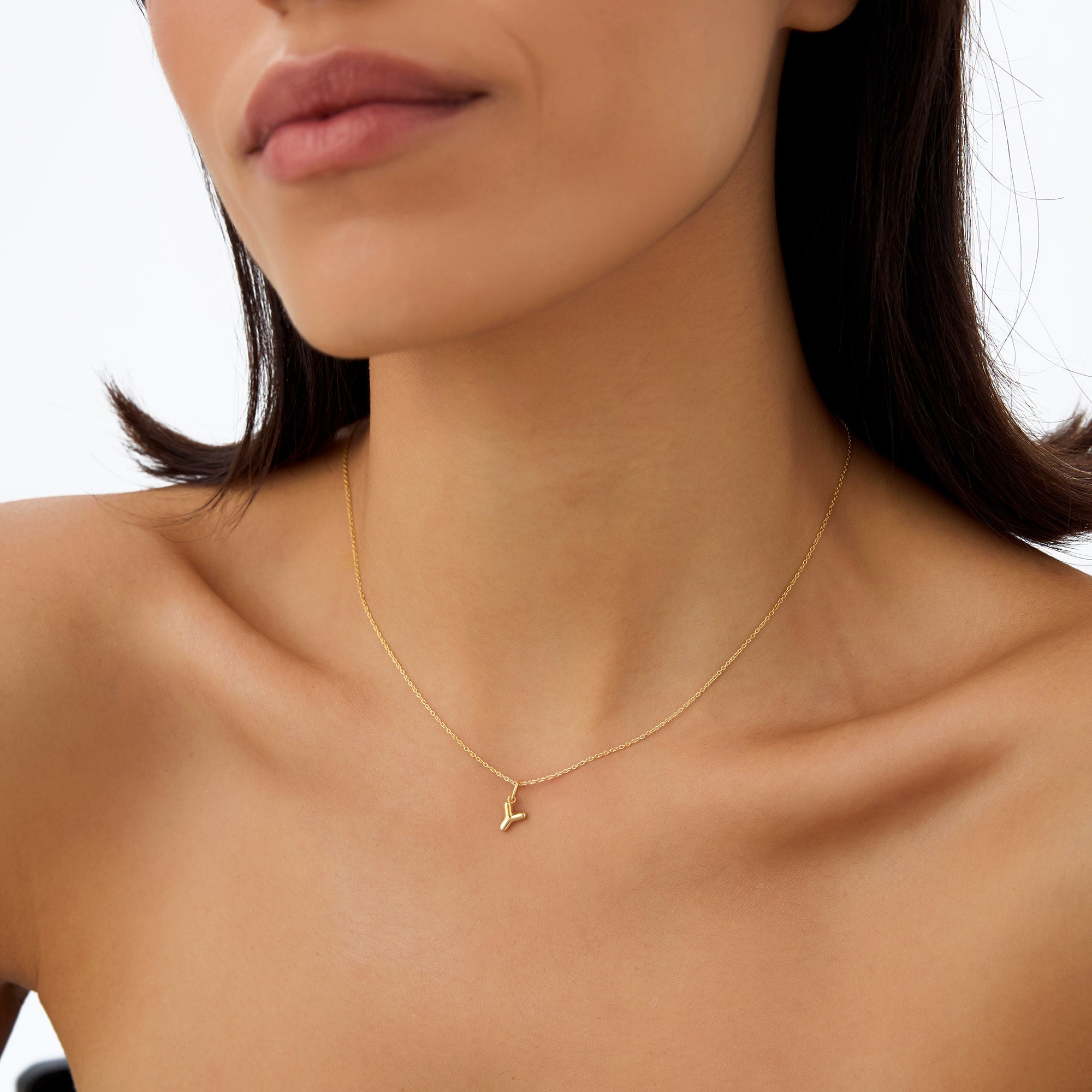 OBFJ0998 - 14K Bubble Letter Necklace 8