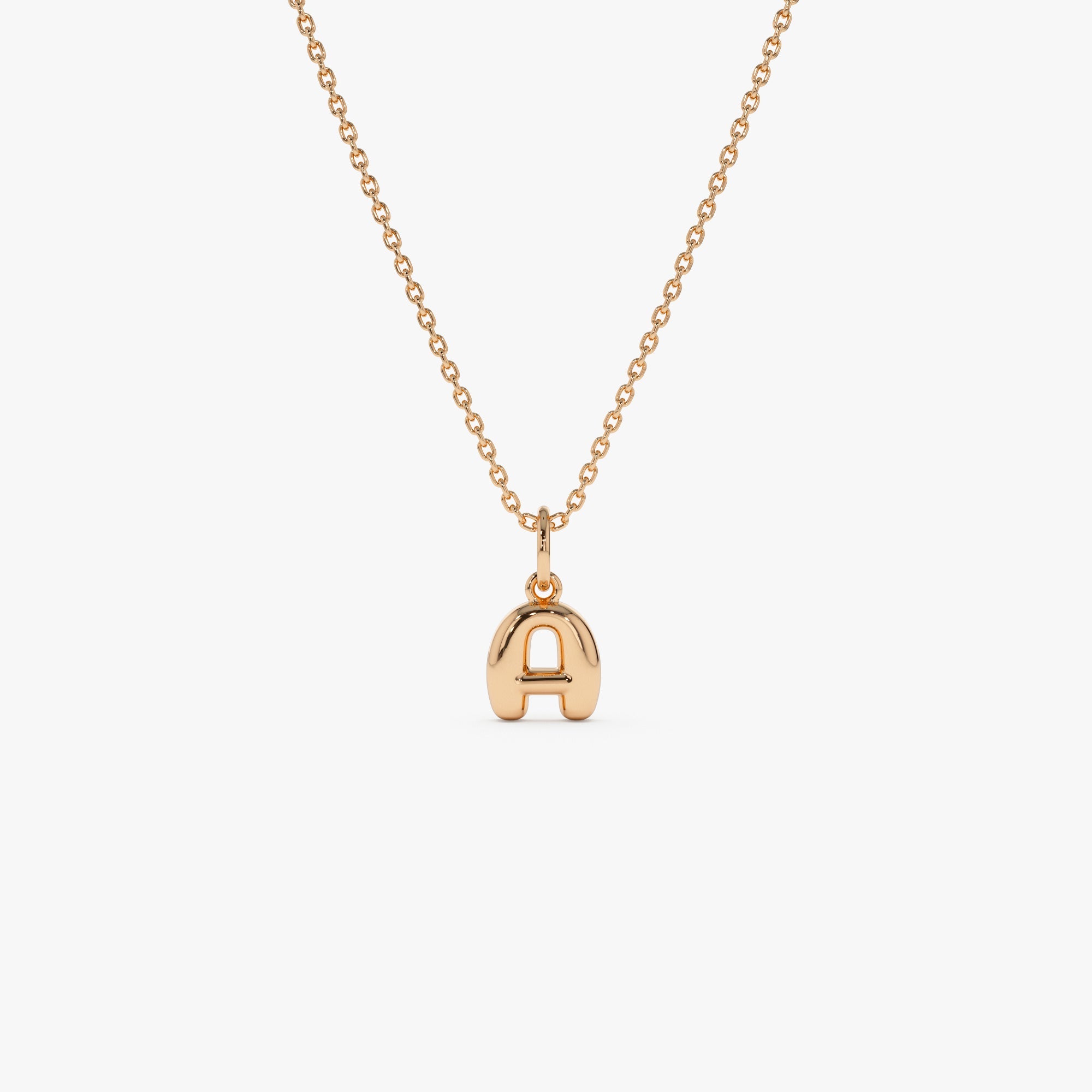 OBFJ0998 - 14K Bubble Letter Necklace 10