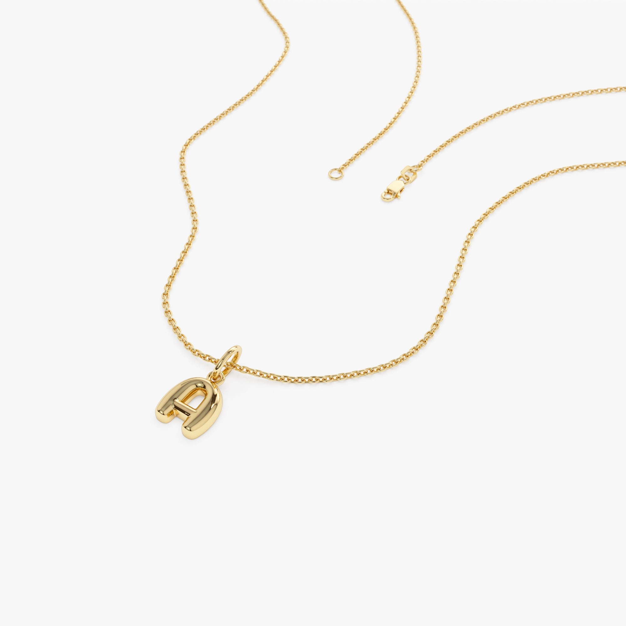 OBFJ0998 - 14K Bubble Letter Necklace 12