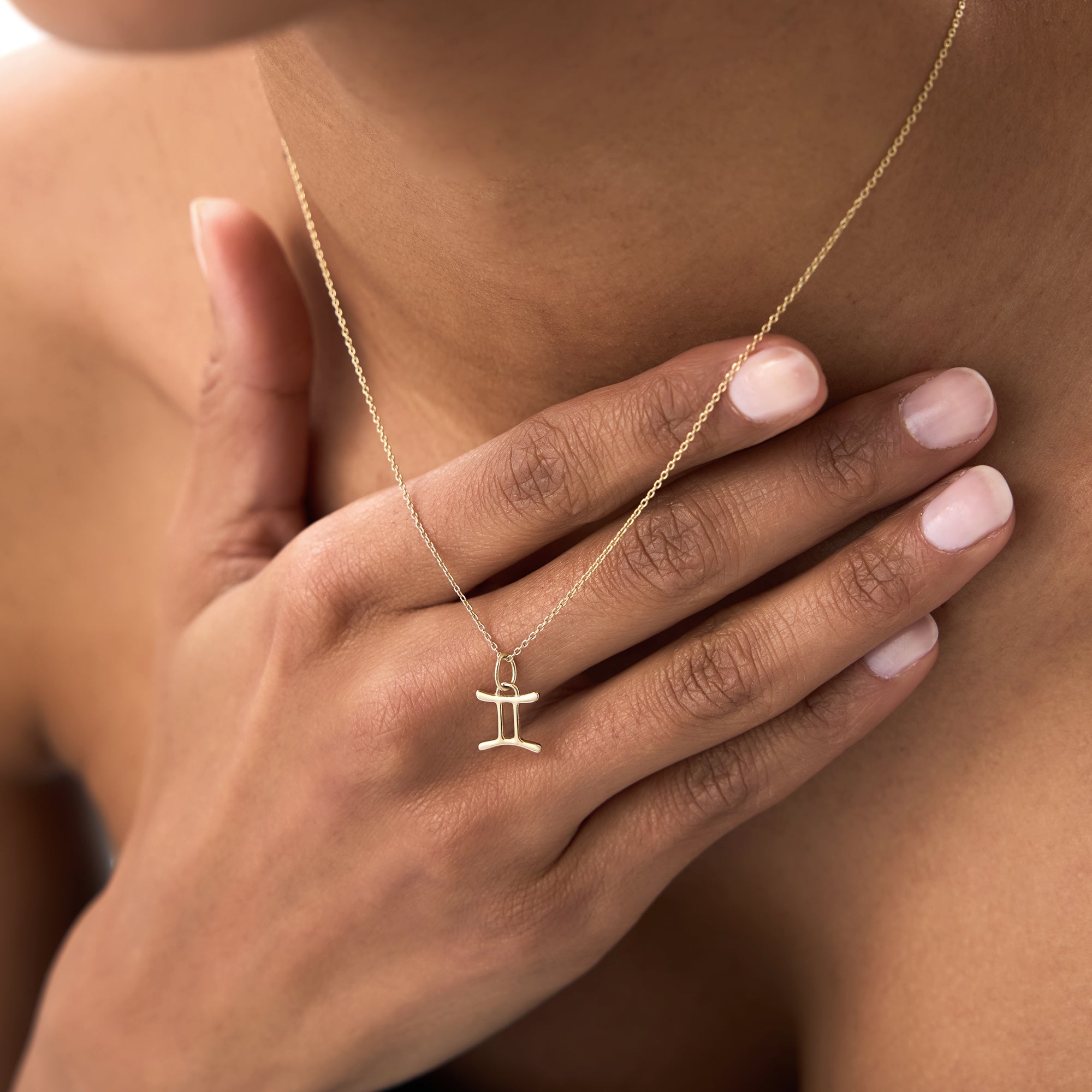 OBFJ0713 - 14K Gemini Zodiac Charm Necklace 2