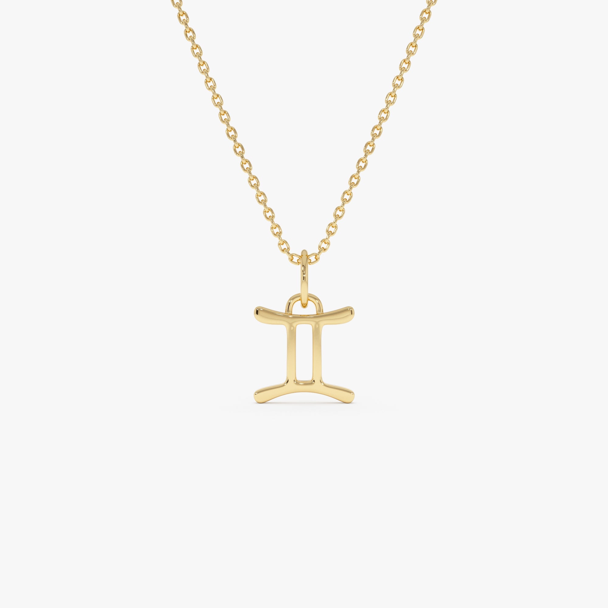 OBFJ0713 - 14K Gemini Zodiac Charm Necklace 1
