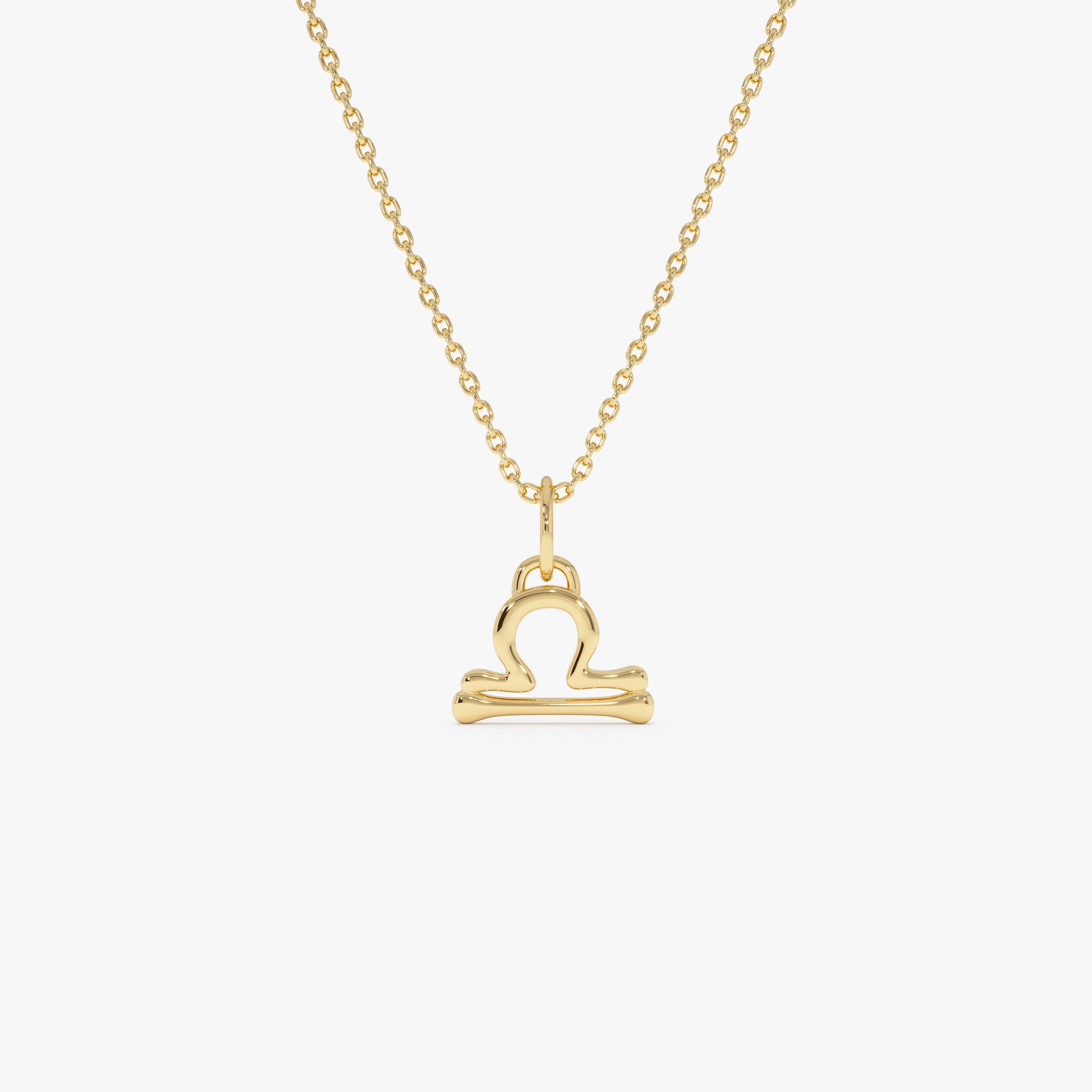 OBFJ0711 - 14K Libra Zodiac Charm Necklace 1