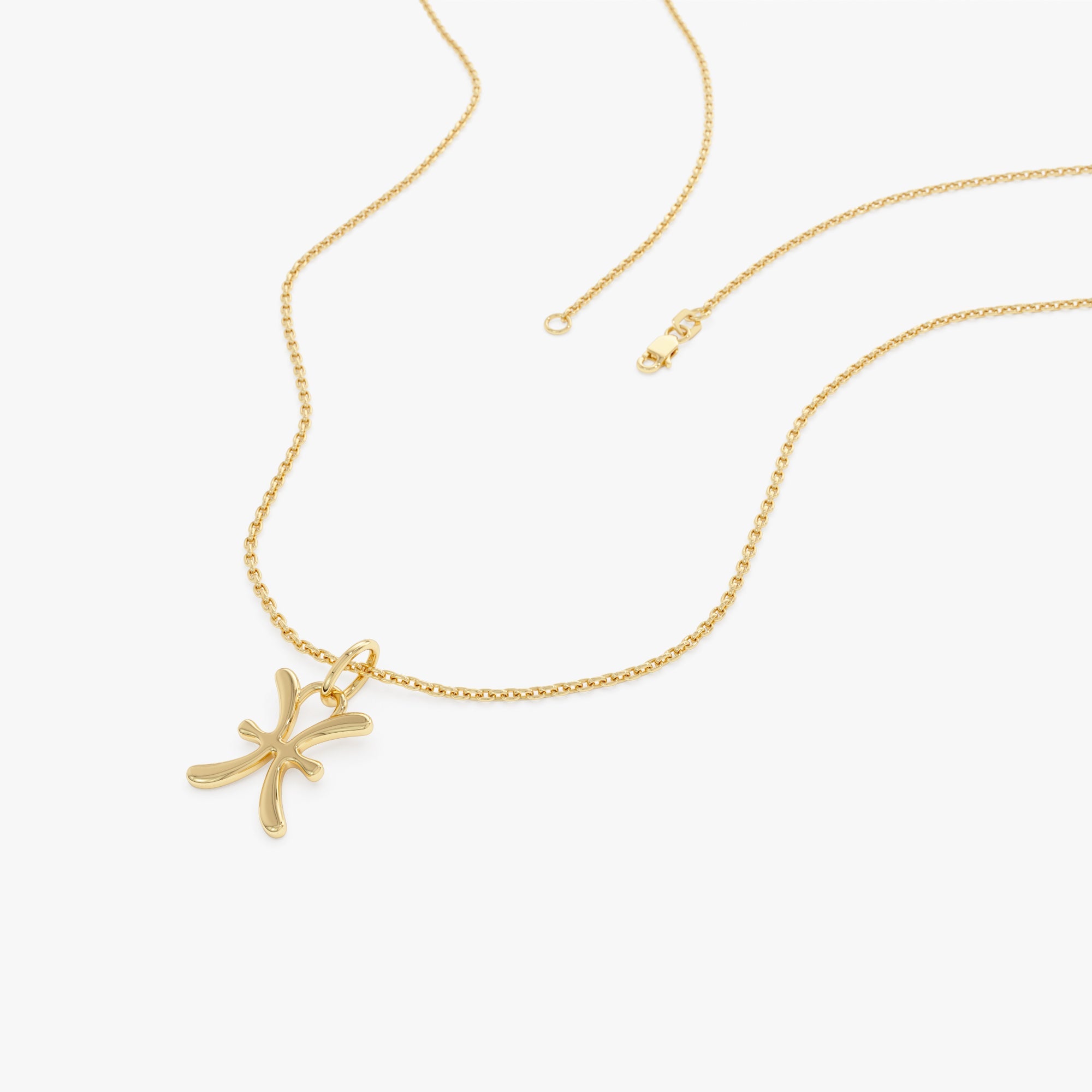 OBFJ0710 - 14K Pisces Zodiac Charm Necklace 7