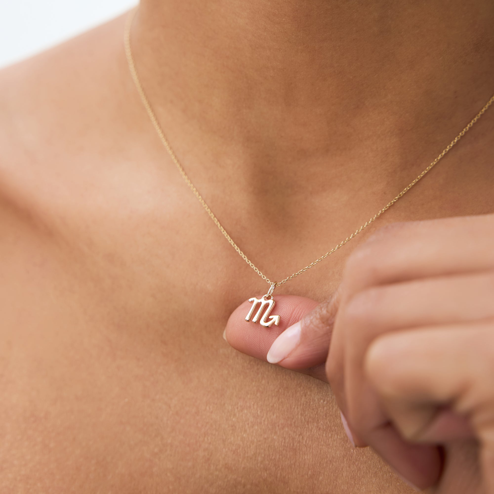 OBFJ0708 - 14K Scorpio Zodiac Charm Necklace 2