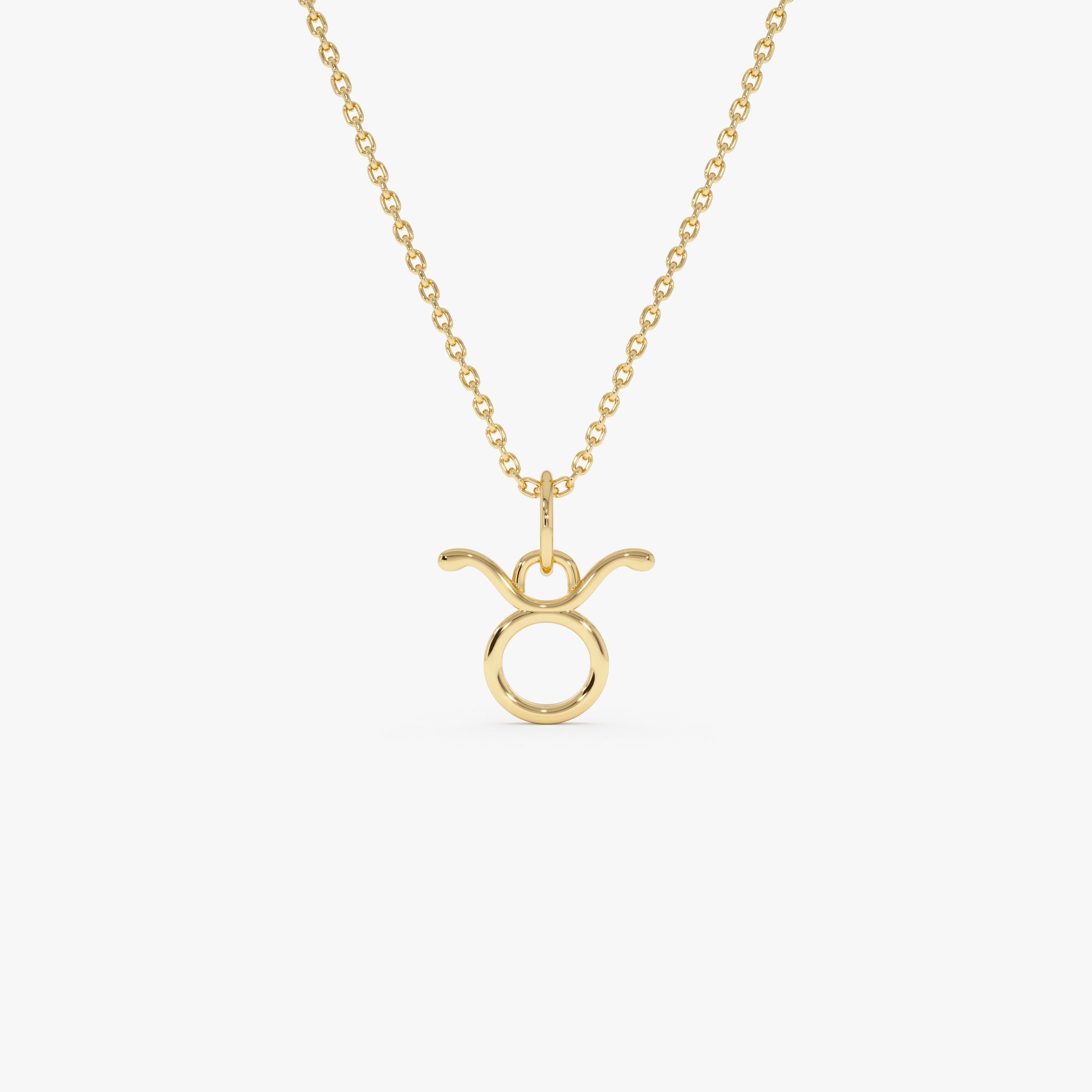 OBFJ0707 - 14K Taurus Zodiac Charm Necklace 1