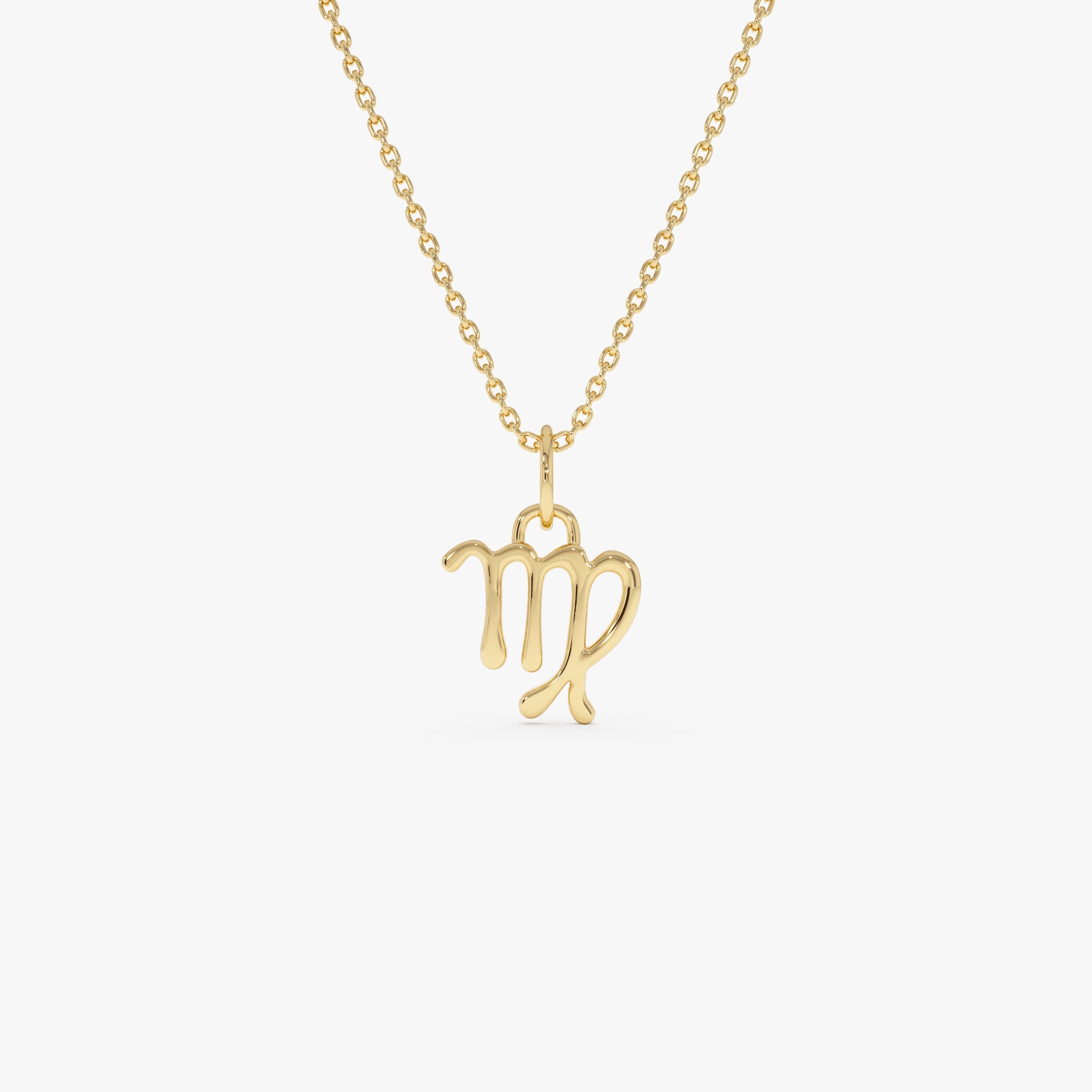 OBFJ0706 - 14K Virgo Zodiac Charm Necklace 1