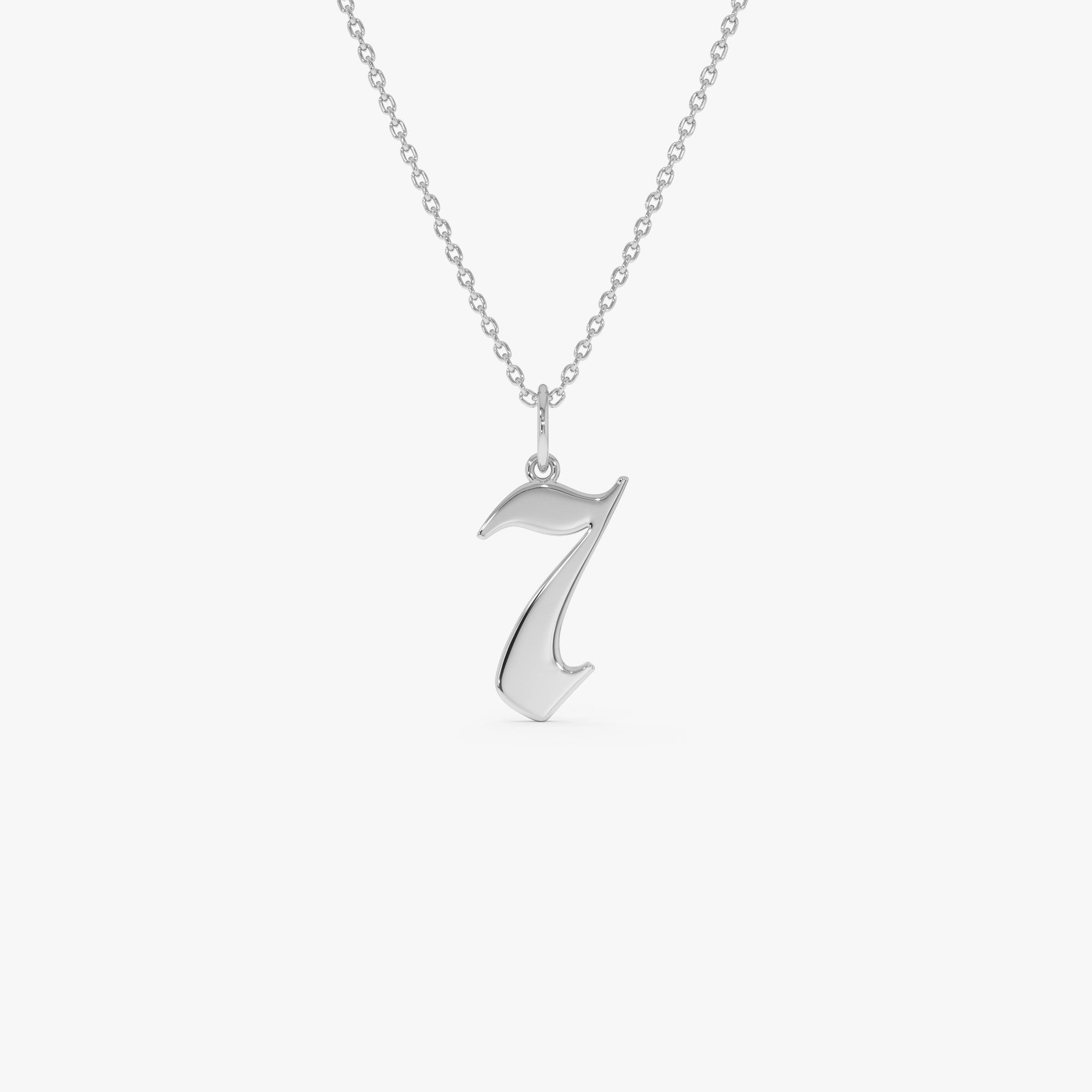 OBFJ0505 - 14K Gothic Number Pendant Necklace 7