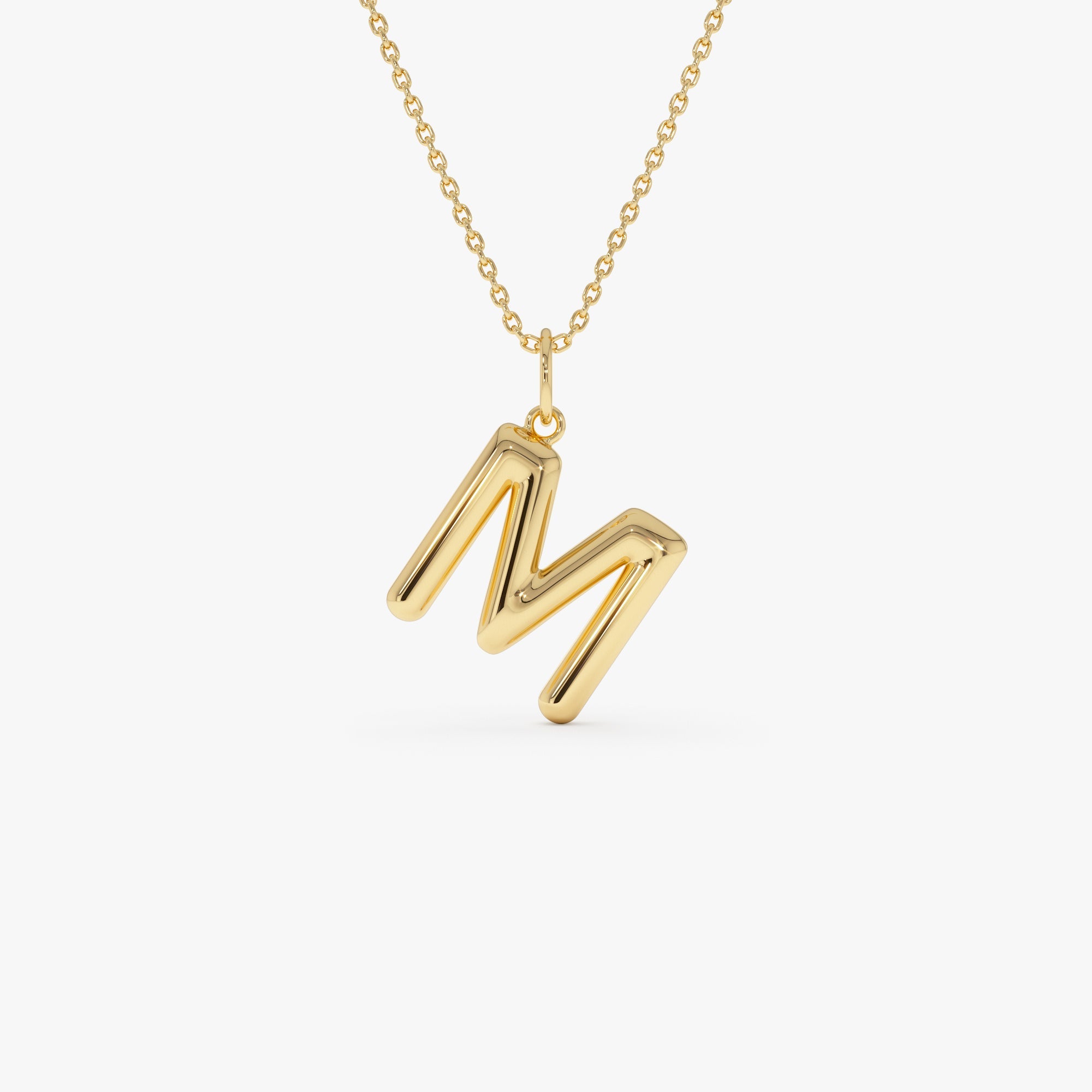 OBFJ0397 - 14K Gold Everyday Initial Charm Necklace 1