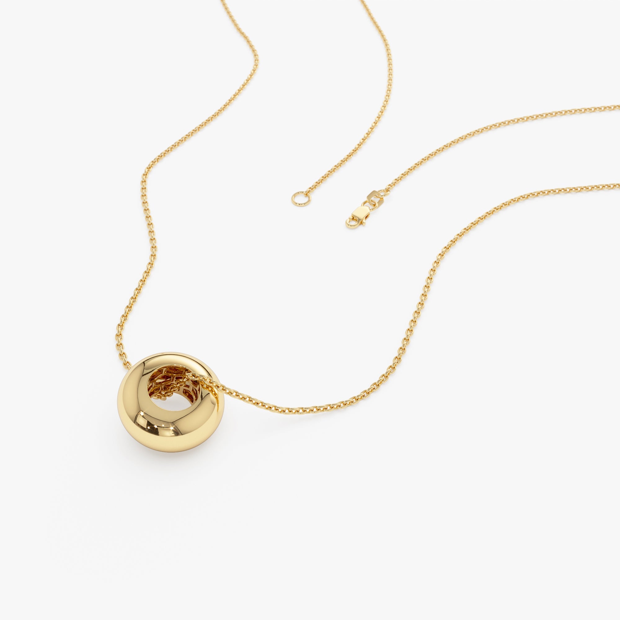 OBFJ0243 - 14K Gold Polished Rondelle Charm - 6MM 5