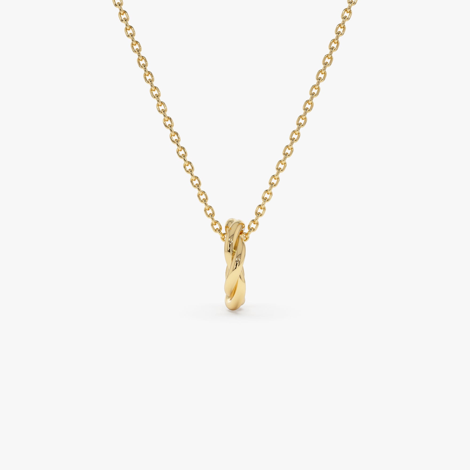 OBFJ0242 - 14K Gold Twisted Rondelle Charm – 2MM 4