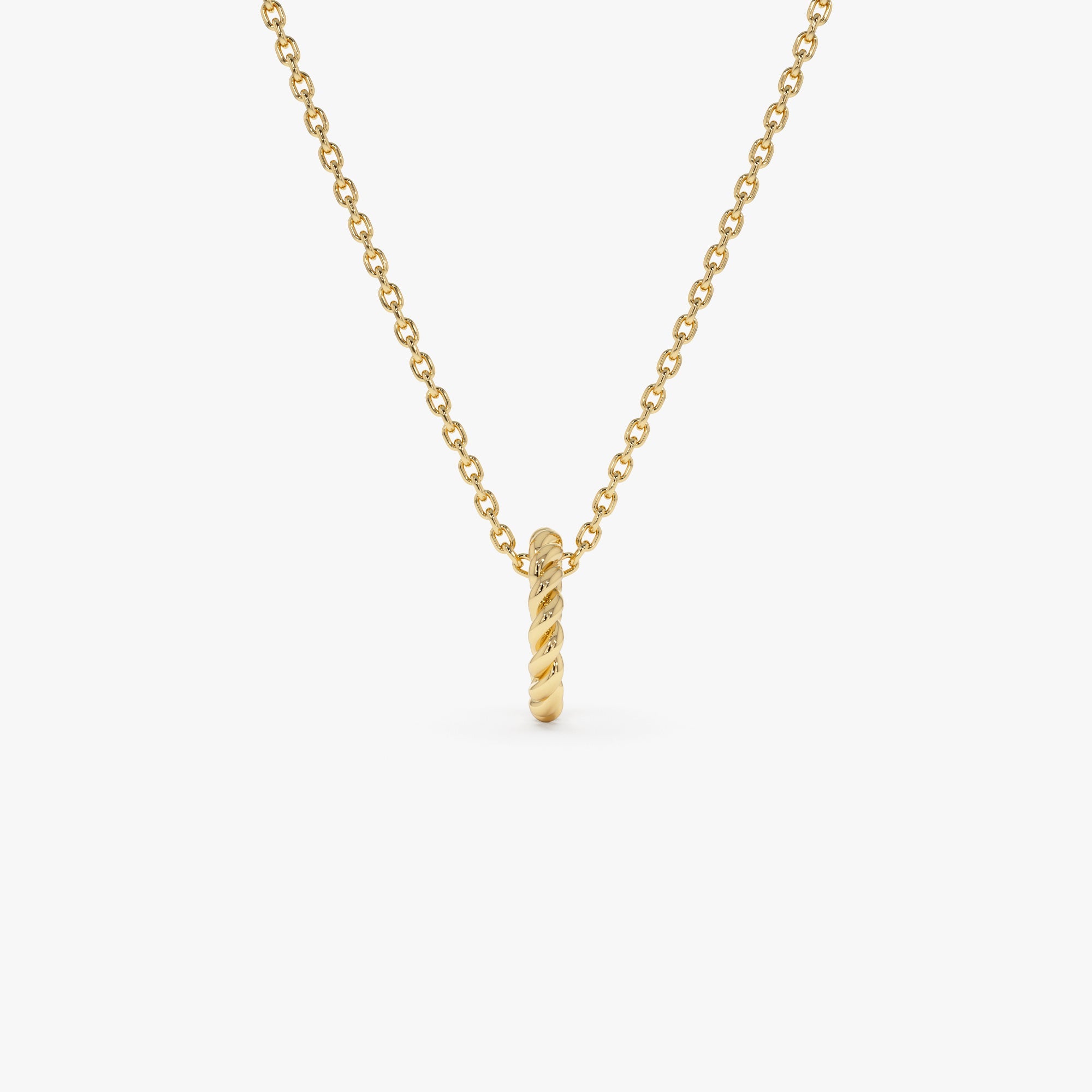 OBFJ0240 - 14K Gold Rope Rondelle Charm – 1.5MM 3