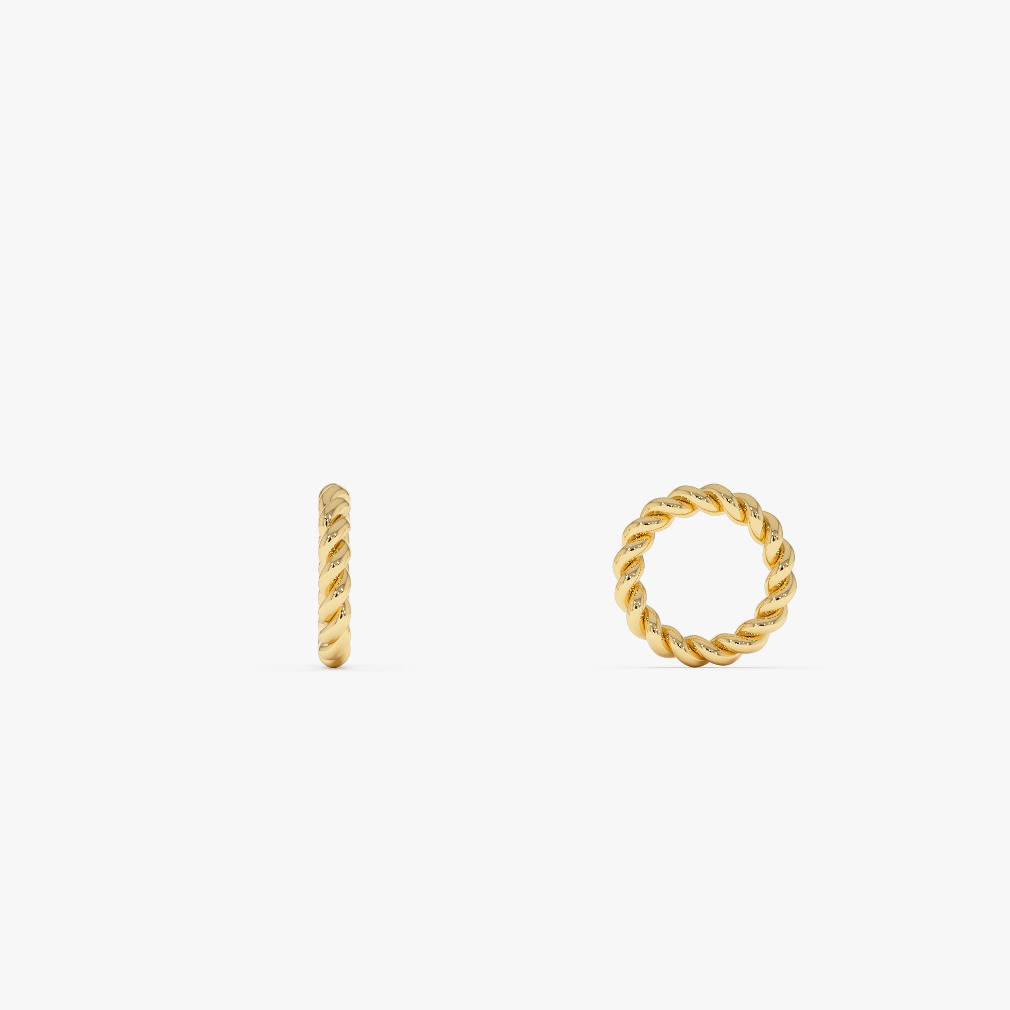 OBFJ0240 - 14K Gold Rope Rondelle Charm – 1.5MM 1