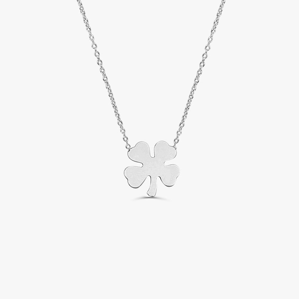 OBFJ1606 - 14K Four Leaf Clover Charm Necklace 5