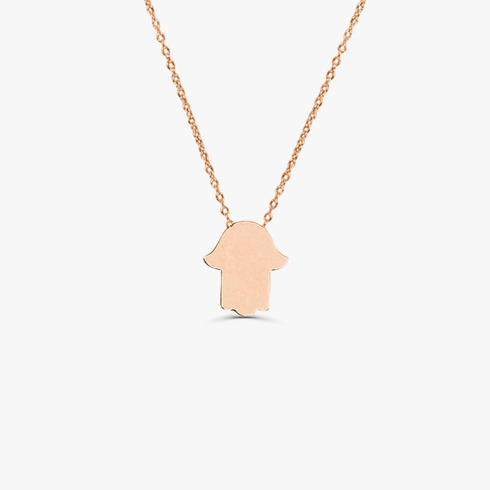 OBFJ1565 - 14k Gold Tiny Hamsa Necklace 4