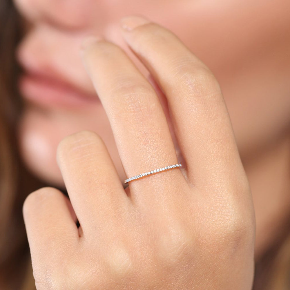 OBFJ2062 - Platinum Micro Pave Diamond Eternity Ring 5