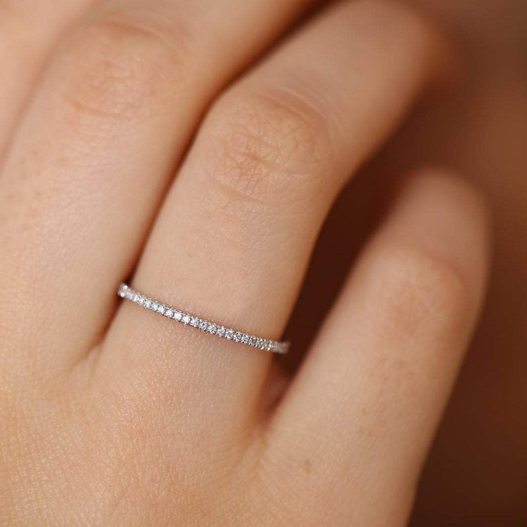 OBFJ2062 - Platinum Micro Pave Diamond Eternity Ring 4
