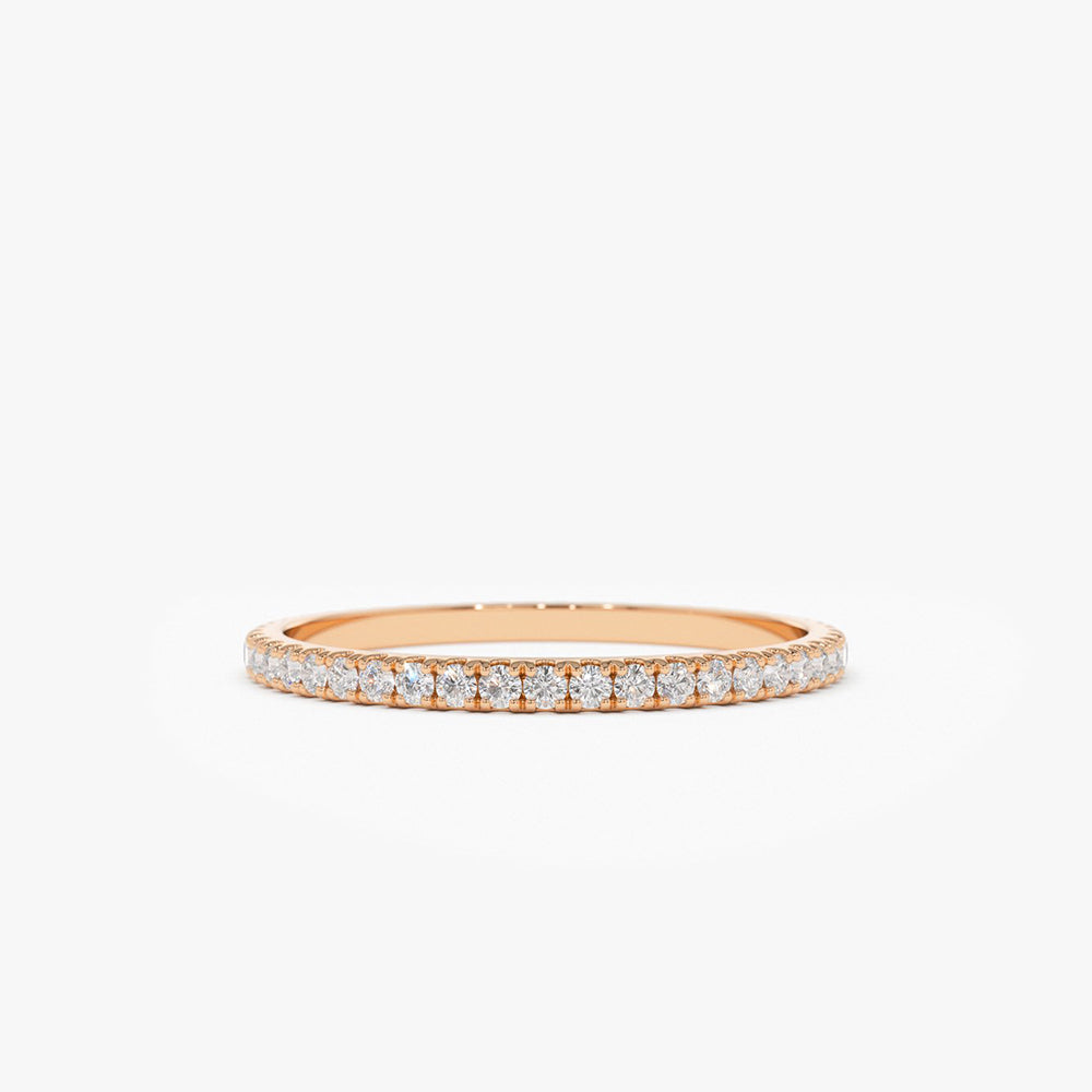 OBFJ1700 - 14K Gold 1.5MM Full Eternity Diamond Ring 6
