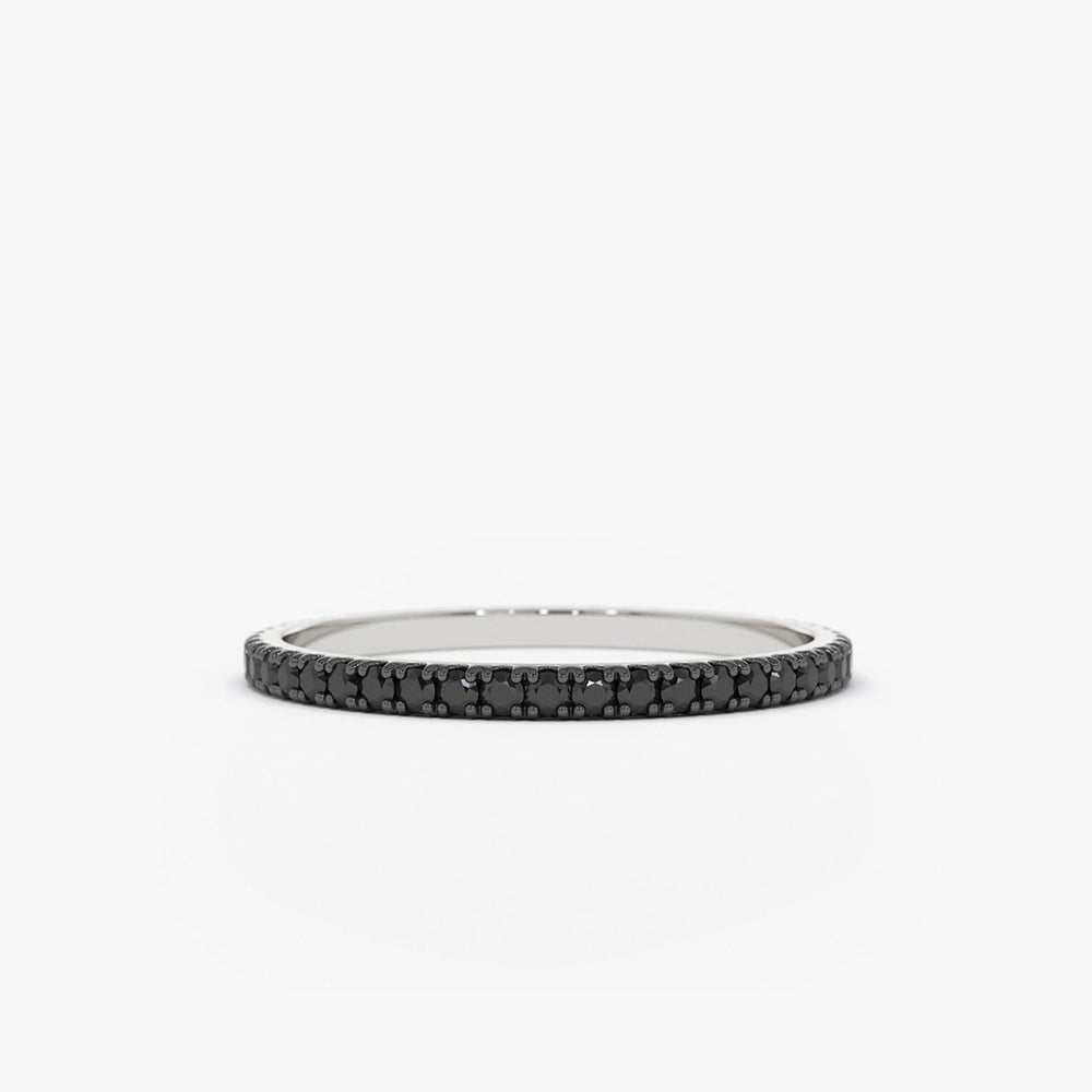 OBFJ1587 - 14K Gold Black Diamond Eternity Band 4