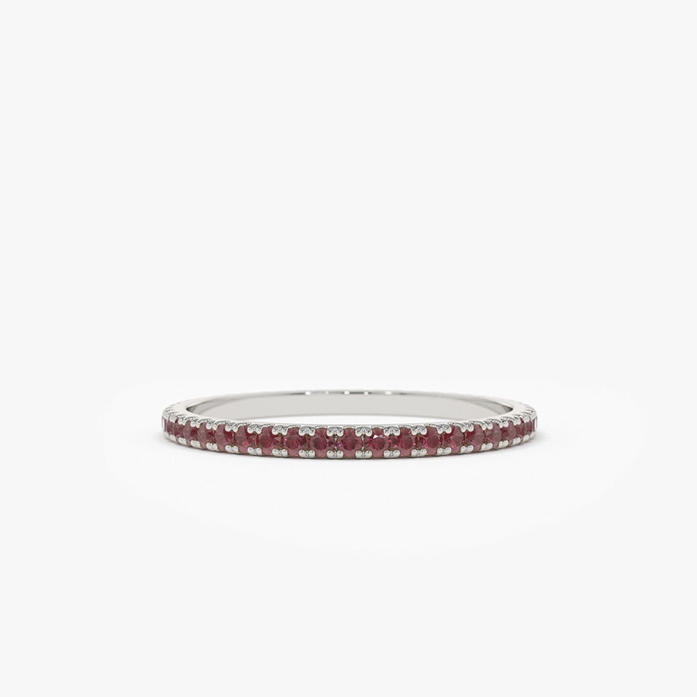 OBFJ1586 - 14K Gold Ruby Eternity Band 5