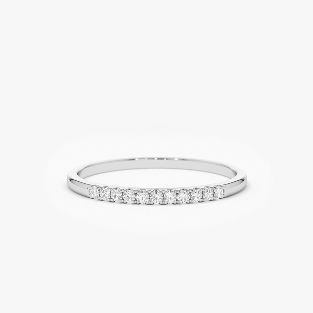 OBFJ1585 - 14K Gold 11 Stone Diamond Wedding Band 3
