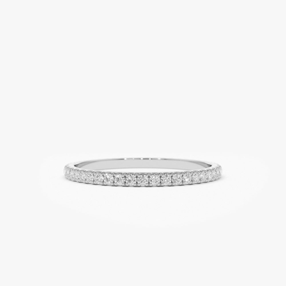 OBFJ1700 - 14K Gold 1.5MM Full Eternity Diamond Ring 7