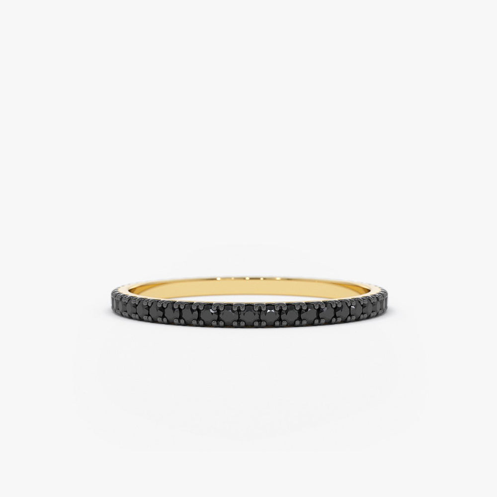 OBFJ1587 - 14K Gold Black Diamond Eternity Band 1