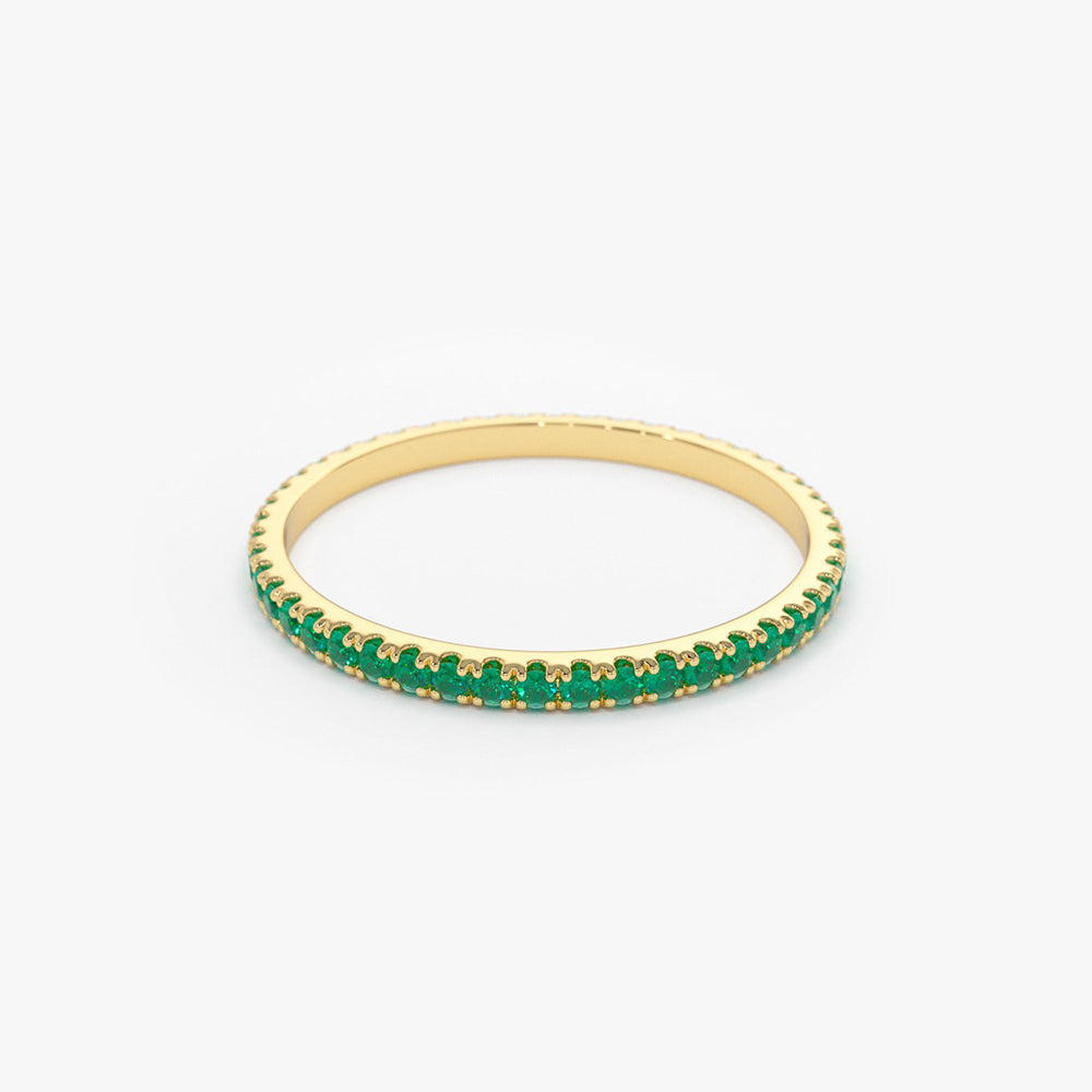 OBFJ1577 - 14k Round Emerald Eternity Band 6