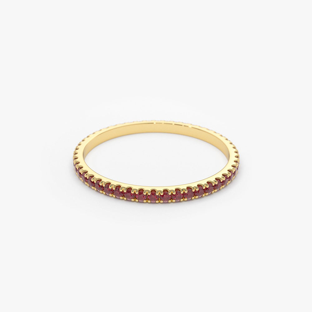 OBFJ1586 - 14K Gold Ruby Eternity Band 6
