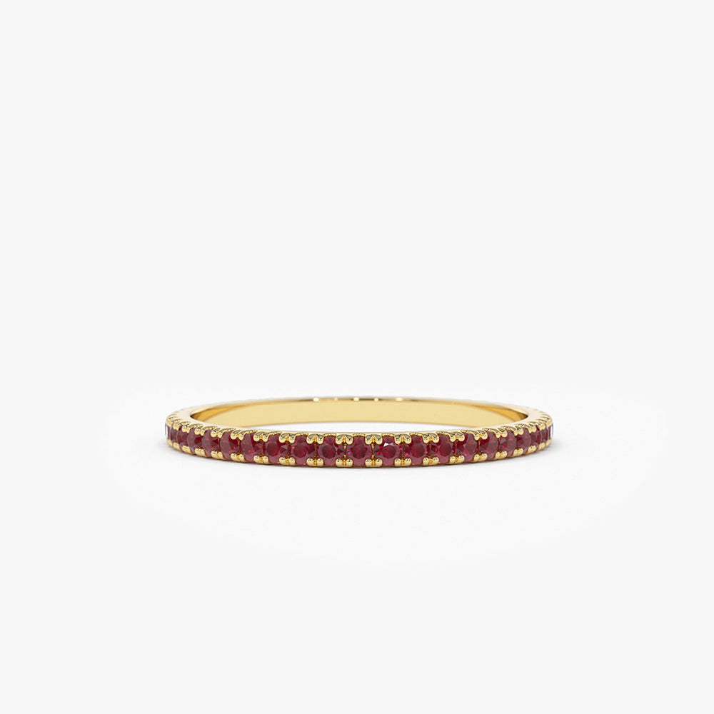 OBFJ1586 - 14K Gold Ruby Eternity Band 1