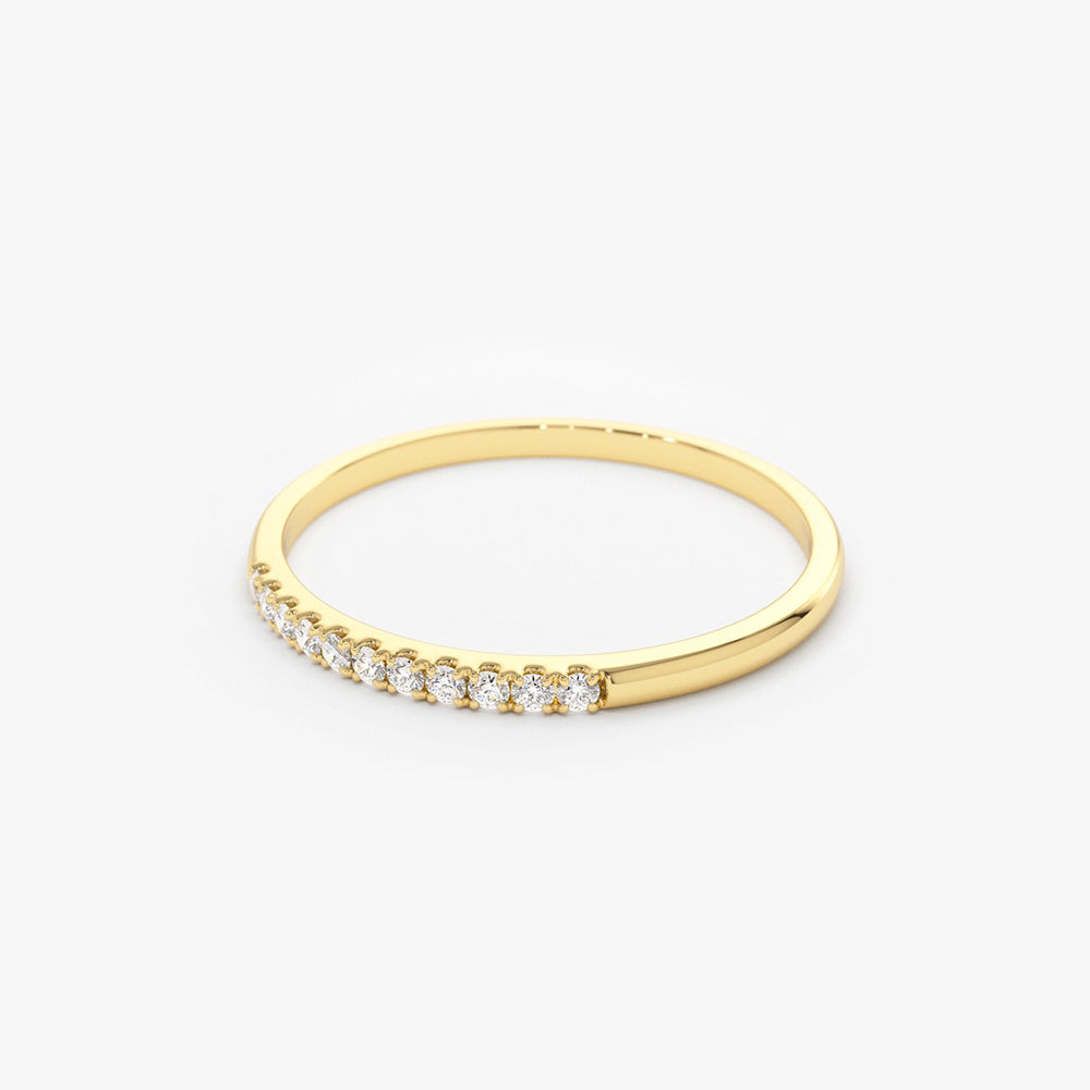 OBFJ1585 - 14K Gold 11 Stone Diamond Wedding Band 4
