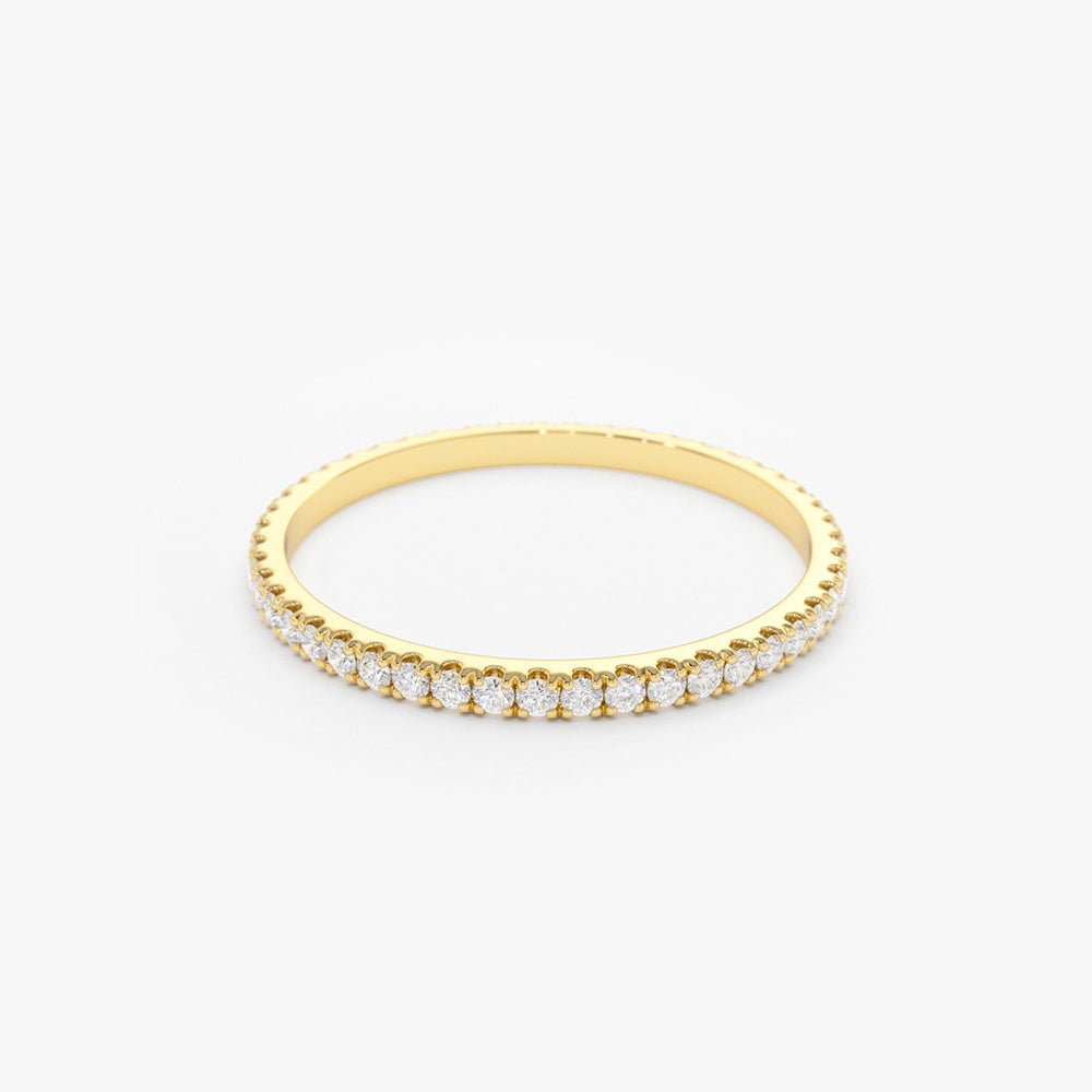 OBFJ1700 - 14K Gold 1.5MM Full Eternity Diamond Ring 8