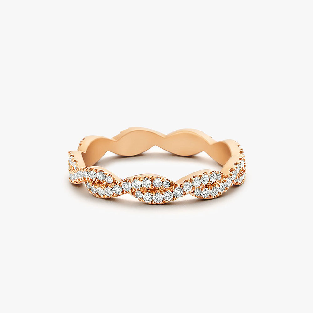 OBFJ1643 - 14K Gold Infinity Diamond Eternity Wedding Band 5