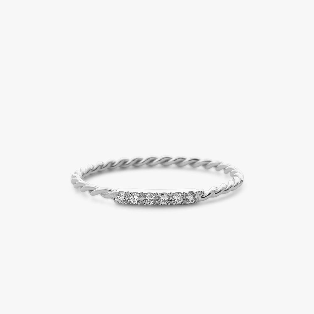 OBFJ1596 - 14K Gold Twisted Diamond Wedding Band 5