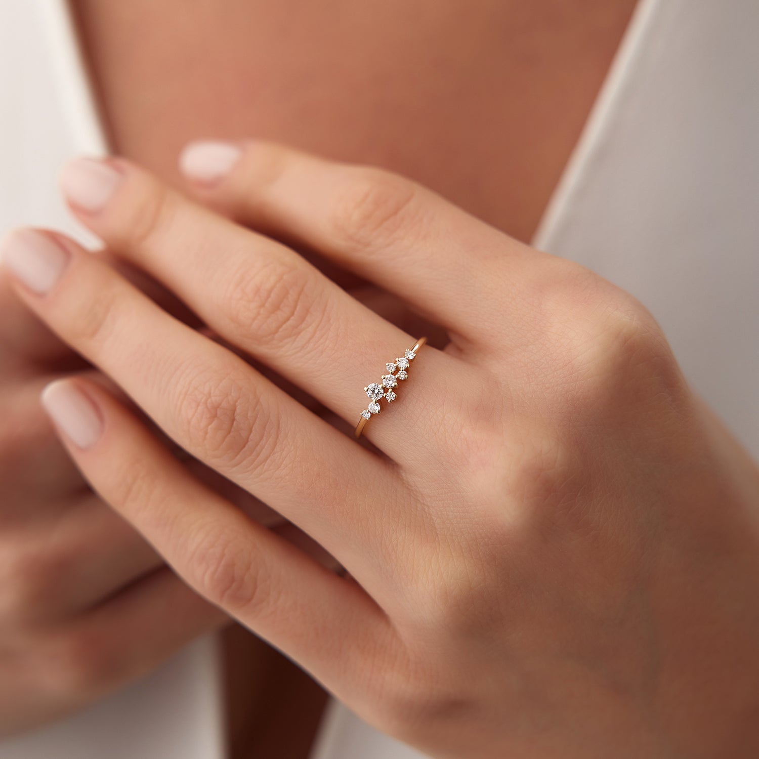 OBFJ1625 - 14k Gold Diamond Cluster Ring 4