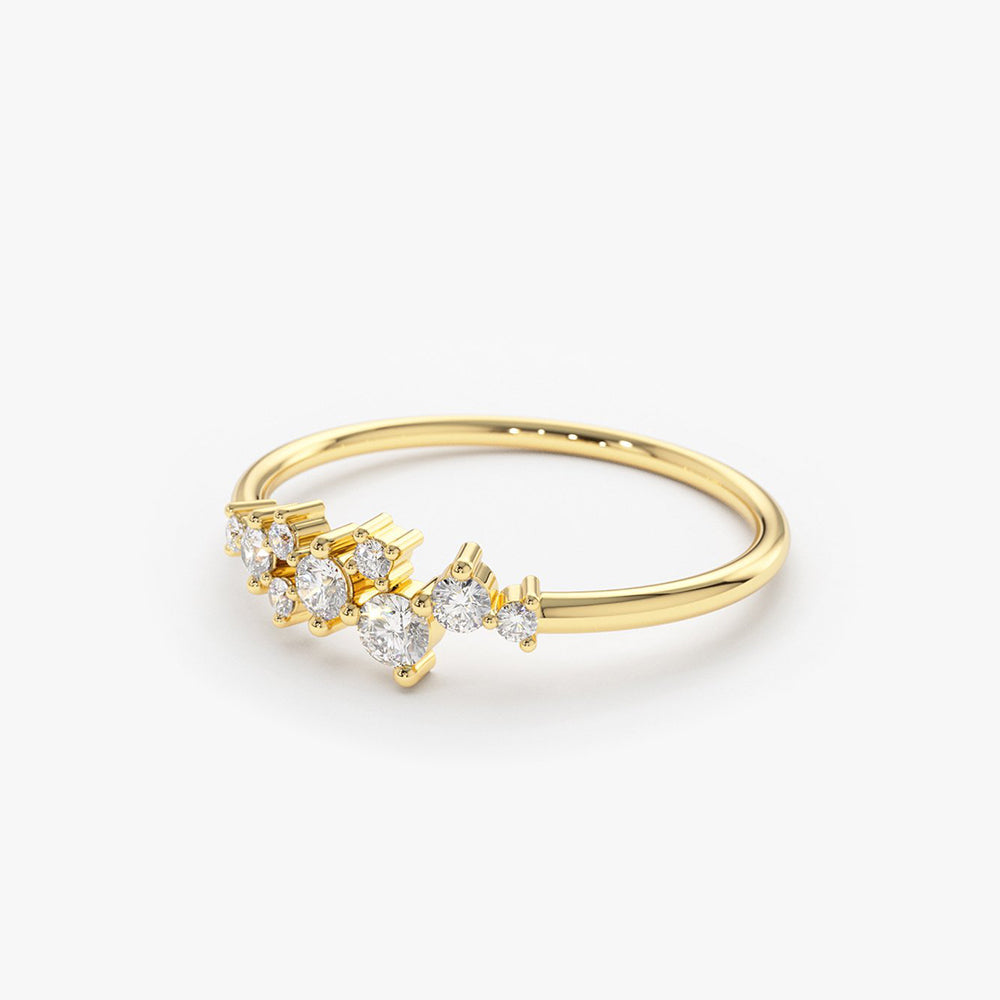 OBFJ1625 - 14k Gold Diamond Cluster Ring 10