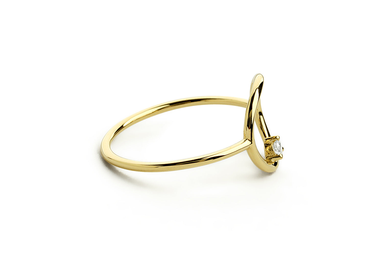 OBFJ1624 - 14K Gold Circle Diamond Ring 6