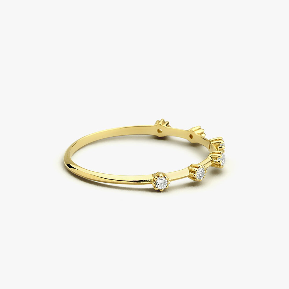 OBFJ1661 - 14k Gold Diamond Stacking Ring 7