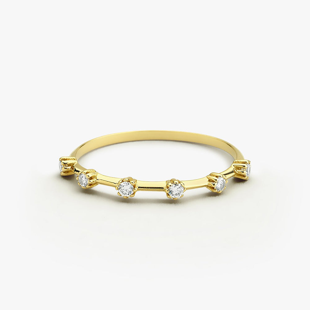 OBFJ1661 - 14k Gold Diamond Stacking Ring 1
