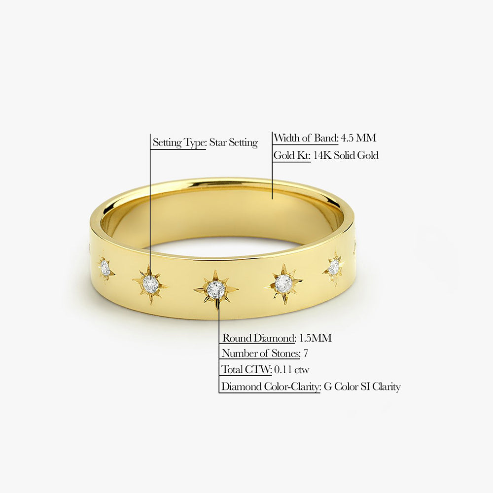 OBFJ1664 - 14K Gold Starburst Band 5